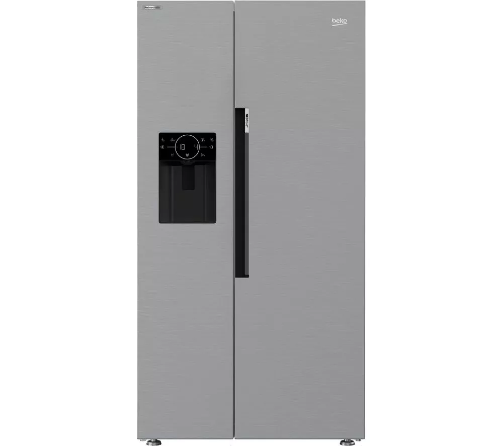 BEKO Pro ASP352VPX American-Style Fridge Freezer - Brushed Steel