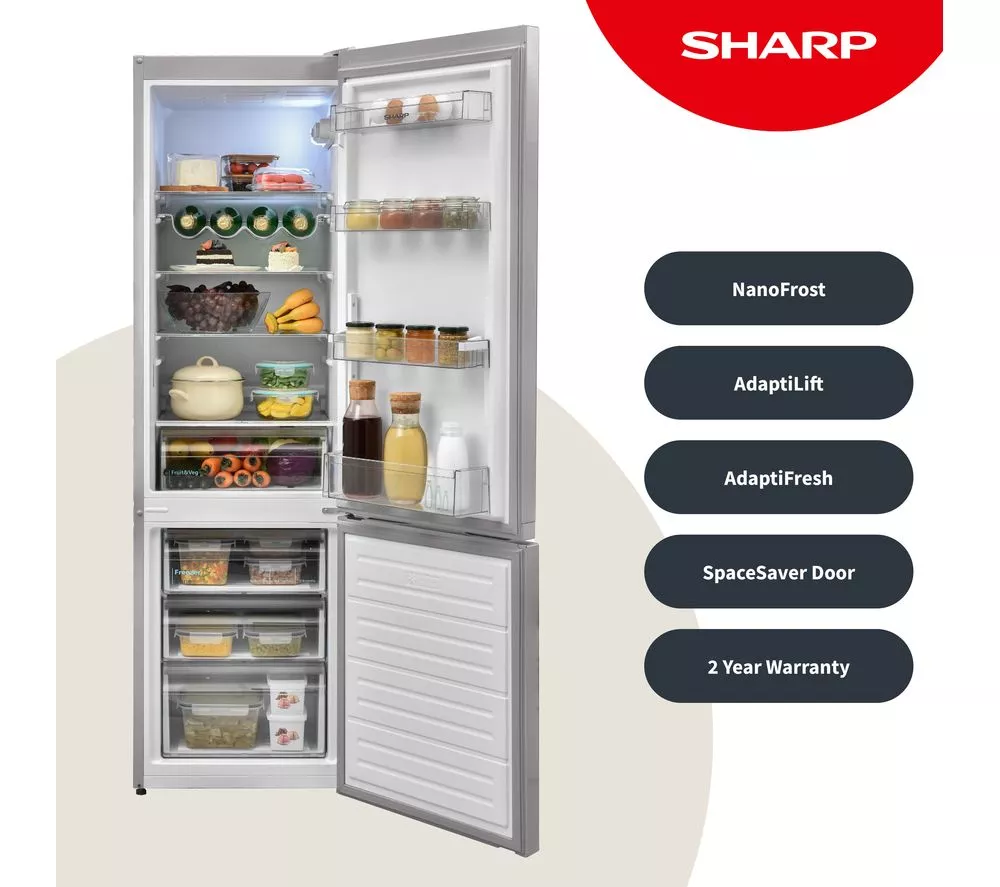 SHARP SJ-BB05DTXLE-EN 60/40 Fridge Freezer - Inox - Image 3
