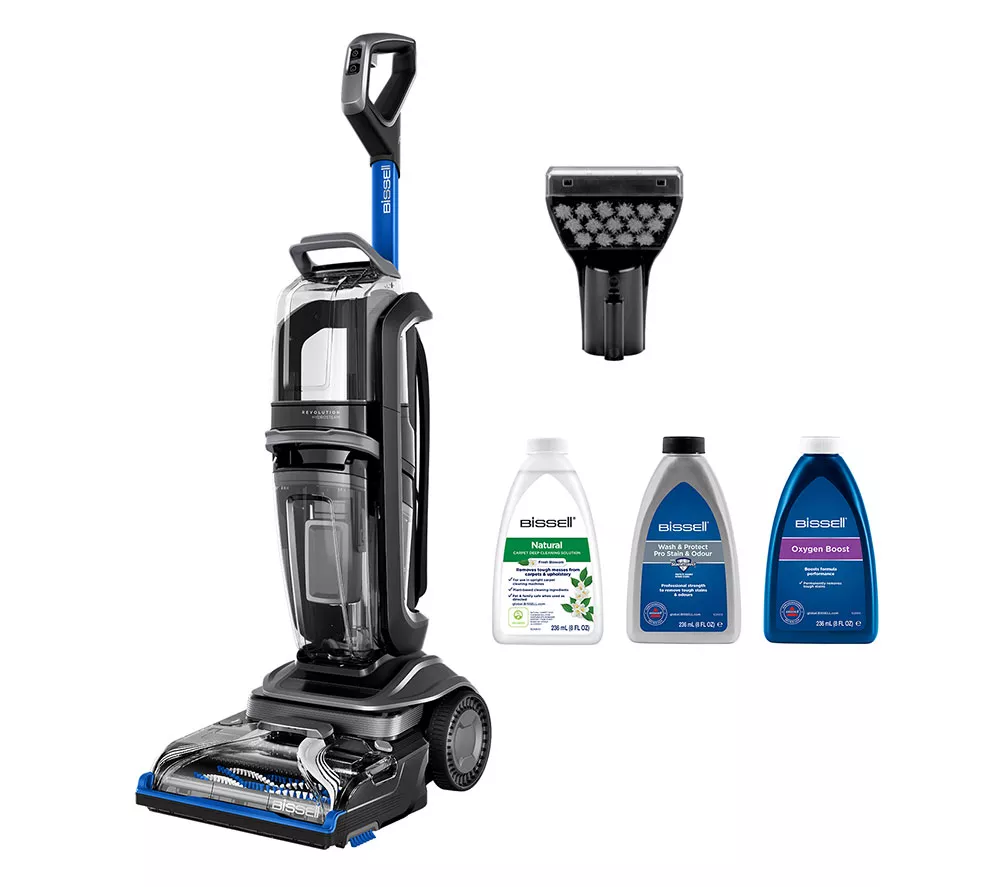 BISSELL Revolution HydroSteam 3670E Upright Carpet Cleaner - Black Titanium & Colbalt Blue