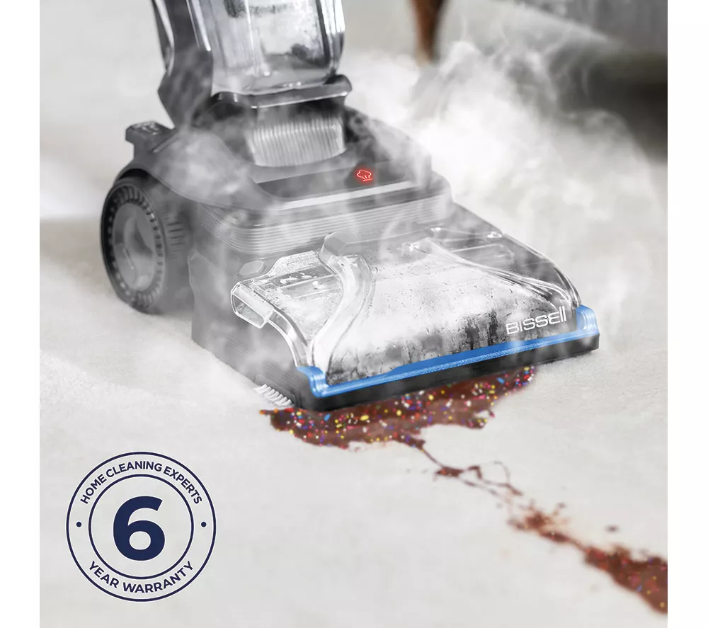 BISSELL Revolution HydroSteam 3670E Upright Carpet Cleaner - Black Titanium & Colbalt Blue