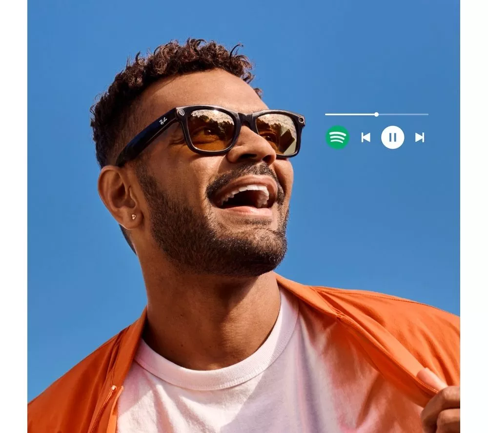 RAY-BAN Meta Headliner (Standard) Smart Glasses - Shiny Black, Polarised G15 Green - Image 6