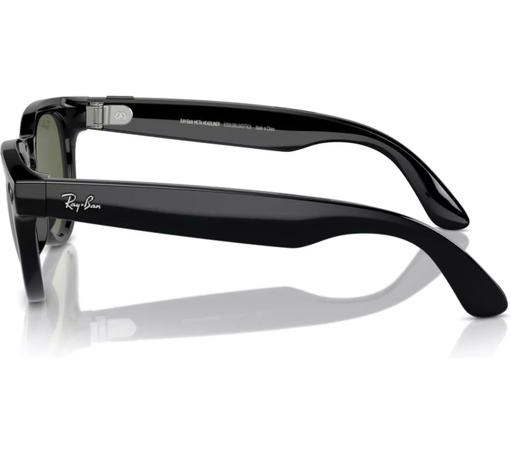 RAY-BAN Meta Headliner (Standard) Smart Glasses - Shiny Black, Polarised G15 Green - Image 8
