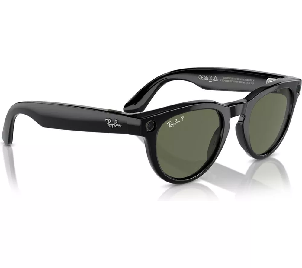 RAY-BAN Meta Headliner (Standard) Smart Glasses - Shiny Black, Polarised G15 Green - Image 10