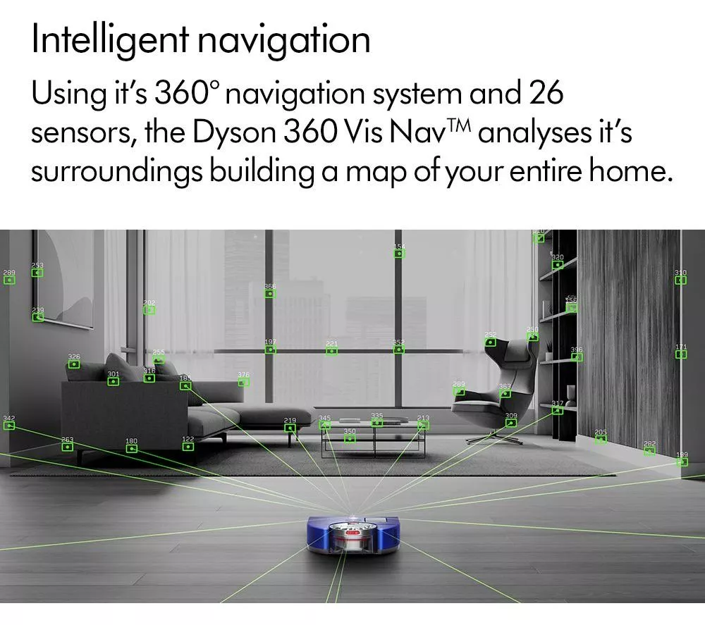 DYSON 360 Vis Nav Robot Vacuum Cleaner - Blue & Nickel - Image 7
