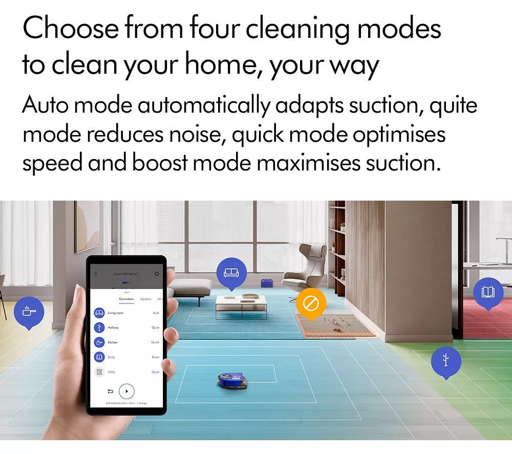 DYSON 360 Vis Nav Robot Vacuum Cleaner - Blue & Nickel - Image 14
