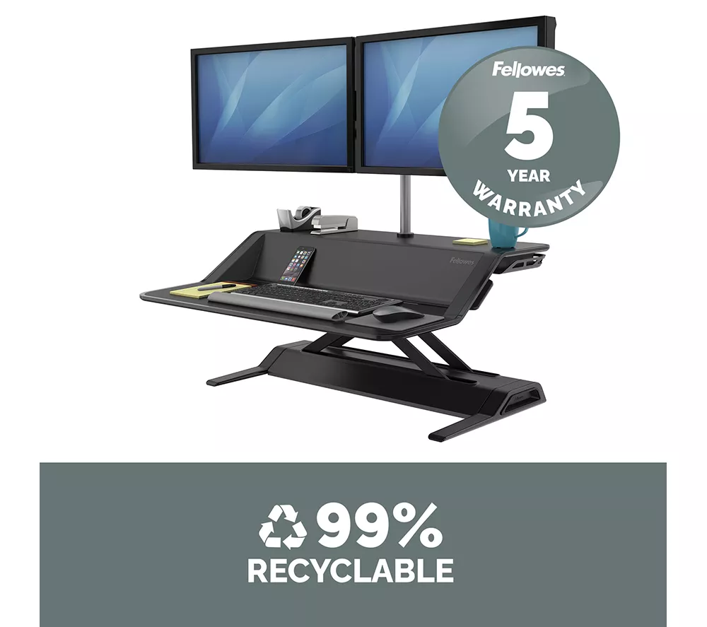 FELLOWES Lotus Sit-Stand Workstation - Black