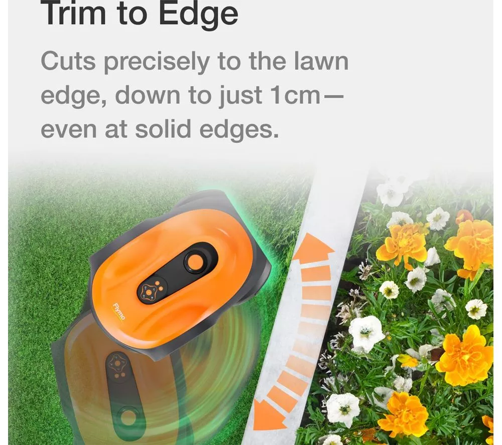 FLYMO UltraLife 1500 Cordless Robot Lawn Mower - Black & Orange