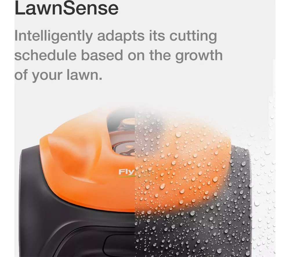 FLYMO UltraLife 1500 Cordless Robot Lawn Mower - Black & Orange
