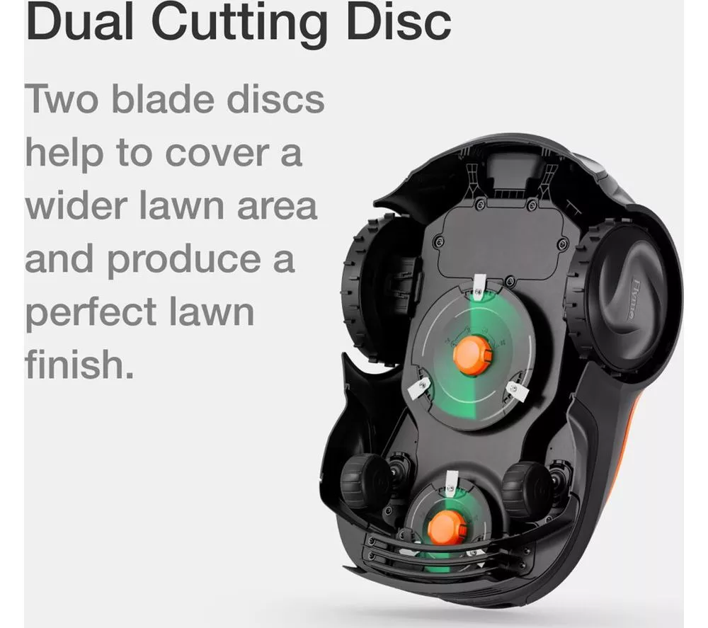 FLYMO UltraLife 1500 Cordless Robot Lawn Mower - Black & Orange
