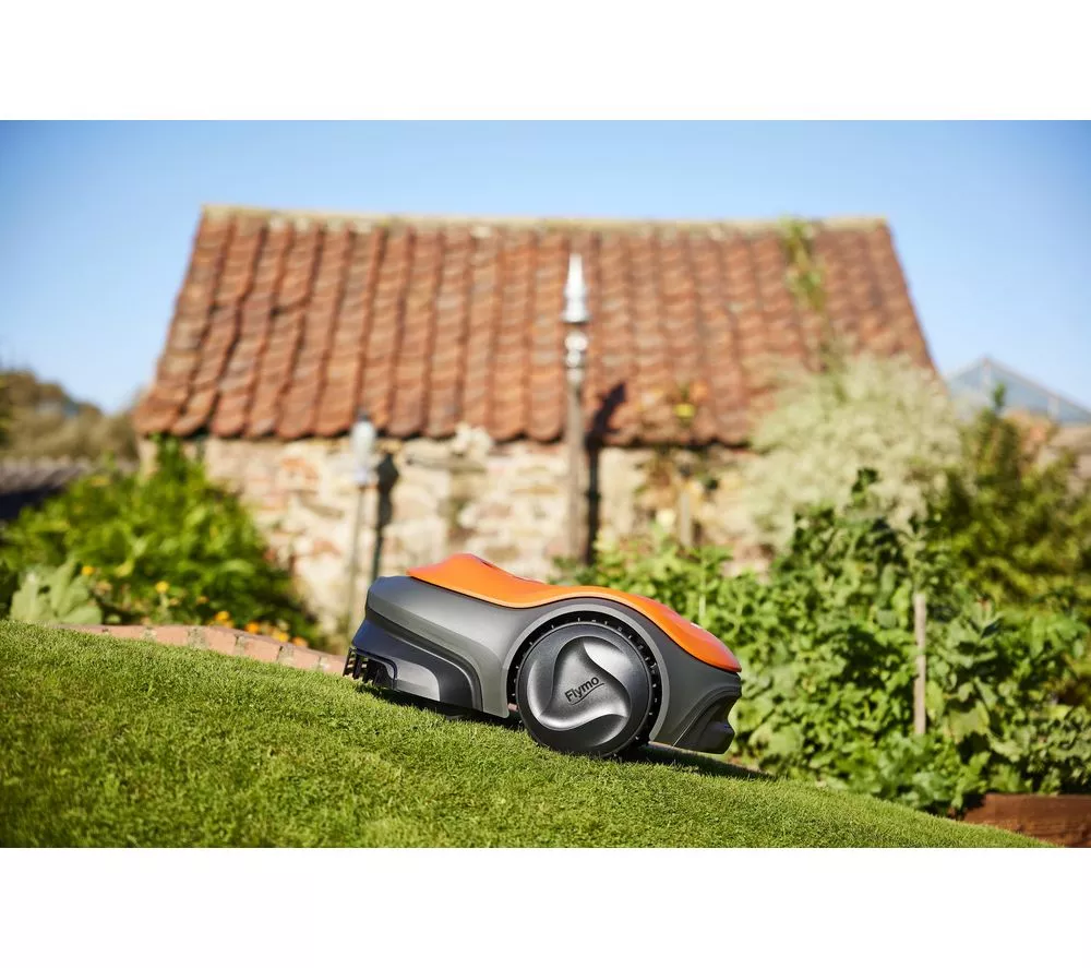 FLYMO UltraLife 1500 Cordless Robot Lawn Mower - Black & Orange