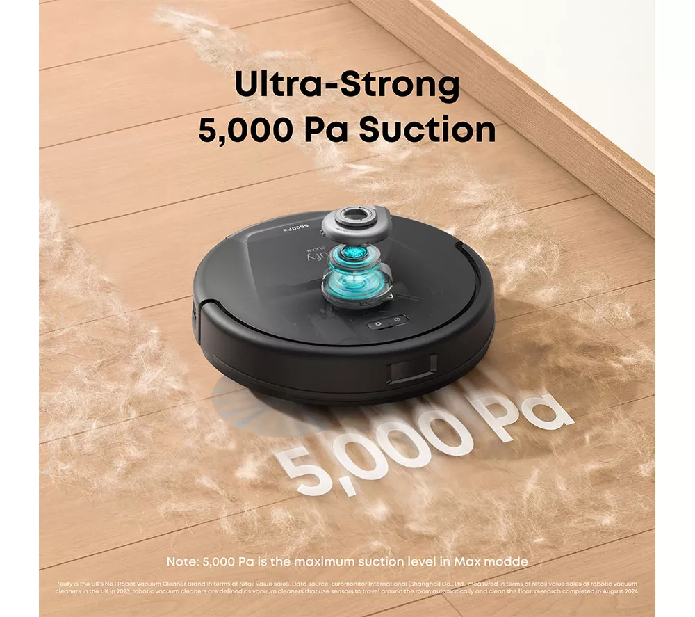 EUFY L60 Hybrid Robot Vacuum Cleaner & Mop with Self-Empty Station - Black