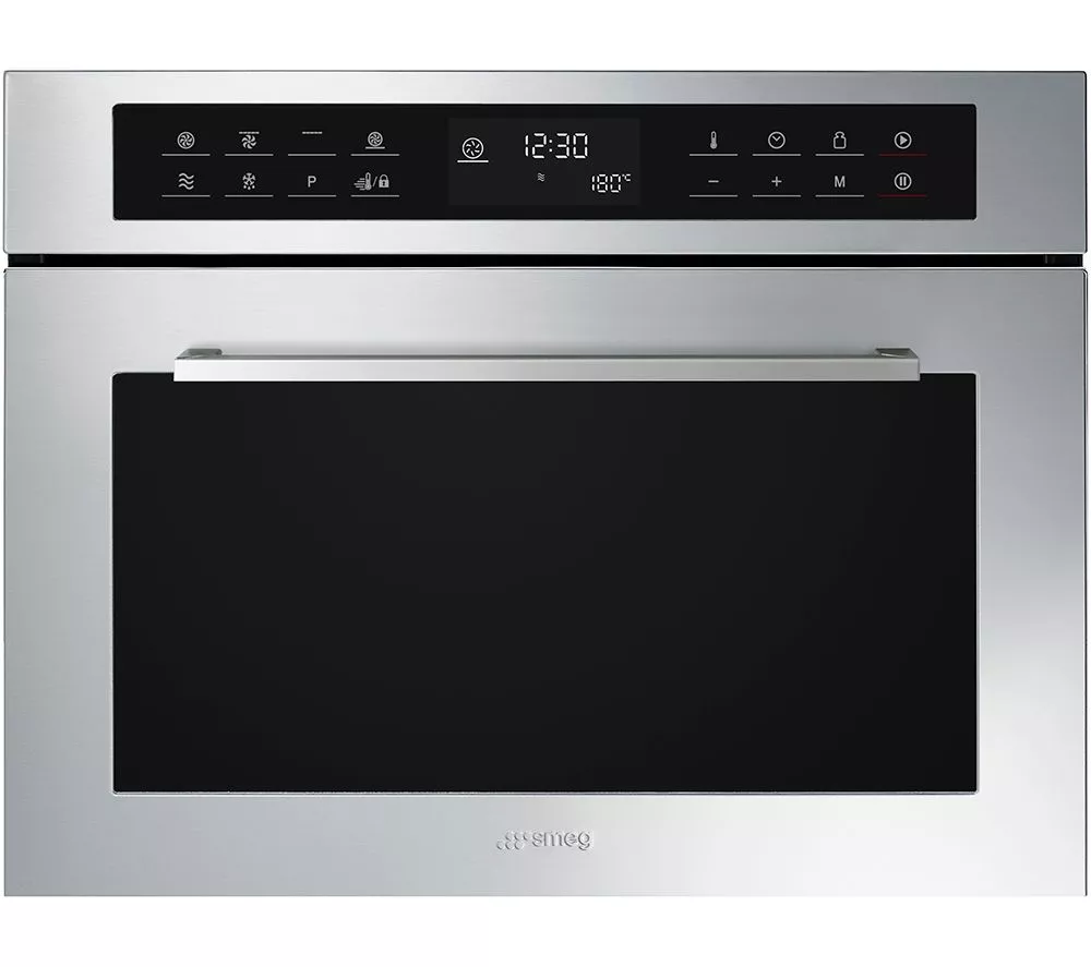 SMEG Cucina SF4400MCX1 Built-in Compact Combination Microwave - Stainless Steel