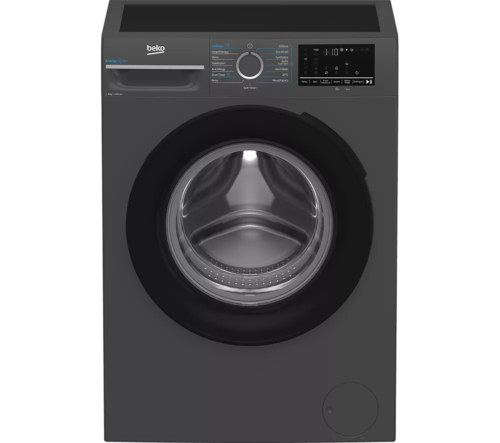 BEKO Pro EnergySpin IronFast BM3WT4841IA 8 kg 1400 Spin Washing Machine - Anthracite
