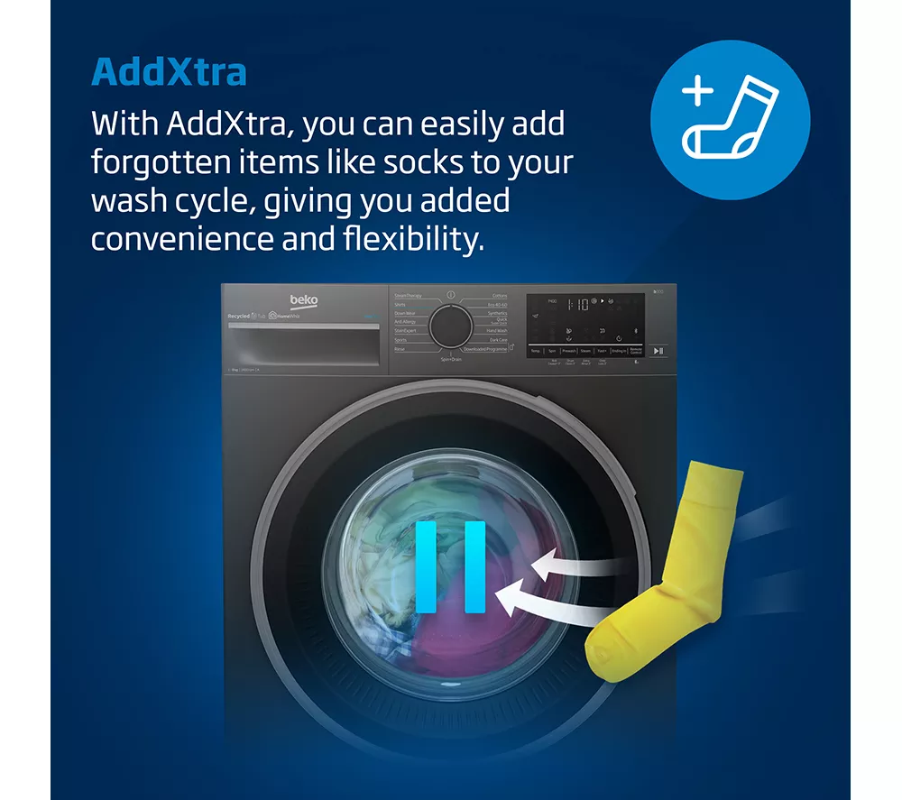 BEKO Pro EnergySpin IronFast BM3WT4841IA 8 kg 1400 Spin Washing Machine - Anthracite - Image 5