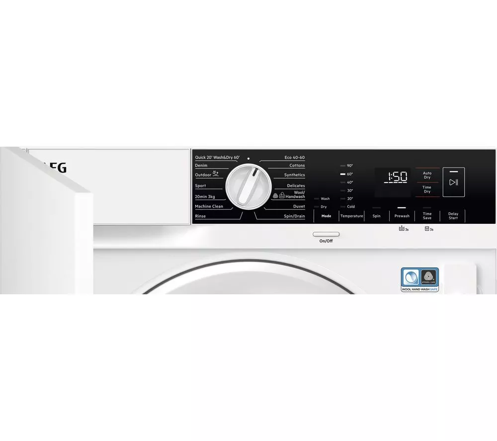 AEG 6000 LX6WG84634BI Integrated 8 kg Washer Dryer