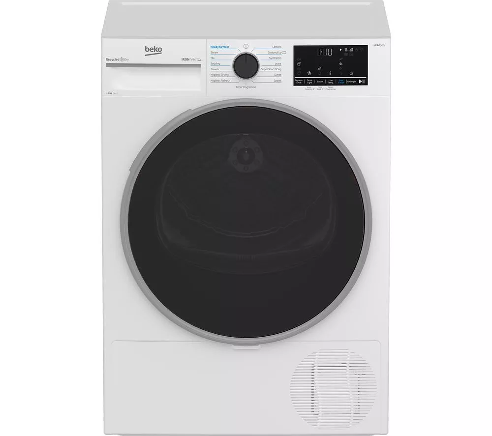 BEKO Pro Ironfinish B5T48231IW 8 kg Heat Pump Tumble Dryer - White