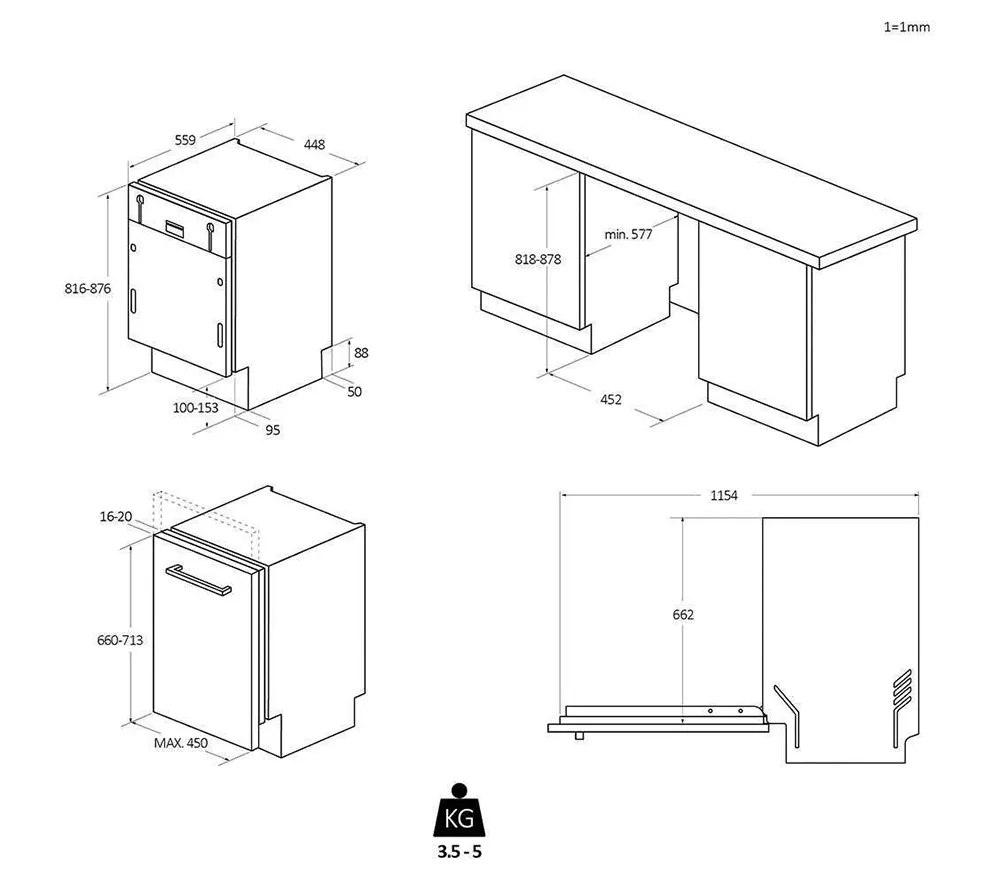 HAIER XI1C3TB2FB-80 Slimline Fully Integrated WiFi-enabled Dishwasher - Image 4