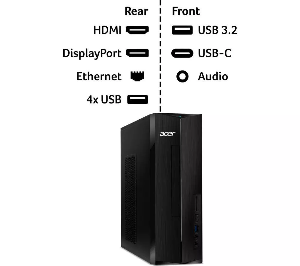 ACER Aspire XC-1710 Desktop PC - Intel® Core™ i3, 512 GB SSD, Black