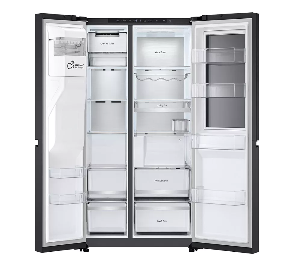 LG InstaView GSXE90EVDD American-Style Smart Fridge Freezer - Essence Black Steel