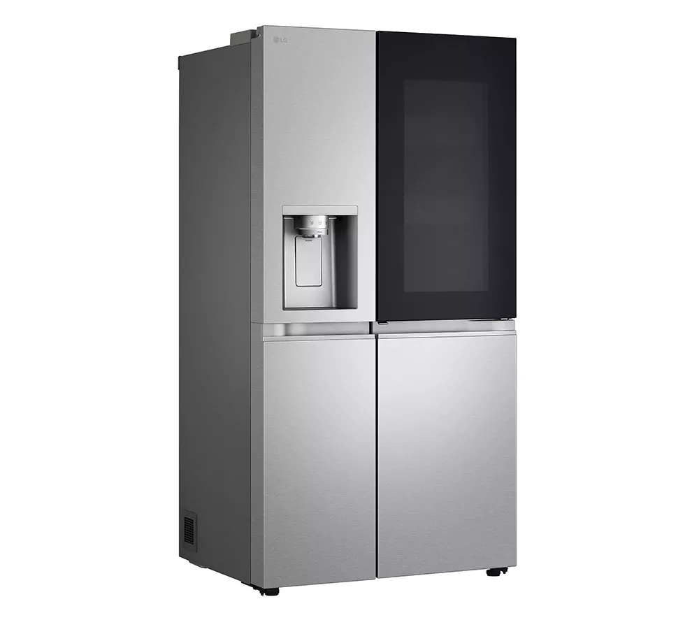 LG InstaView GSXE90BSDD American-Style Smart Fridge Freezer - Brushed Steel