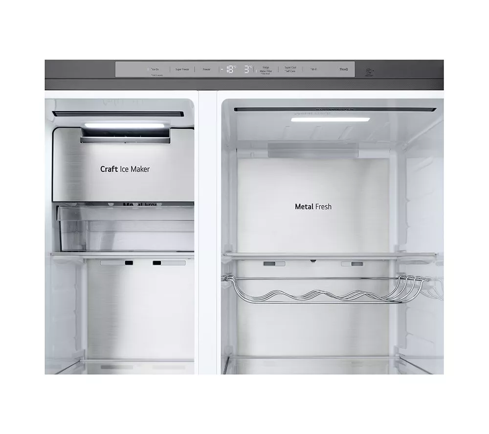 LG InstaView GSXE90BSDD American-Style Smart Fridge Freezer - Brushed Steel