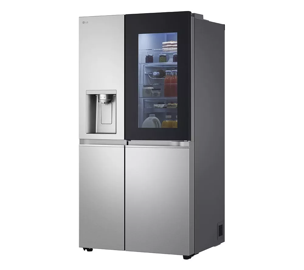 LG InstaView GSXE90BSDD American-Style Smart Fridge Freezer - Brushed Steel