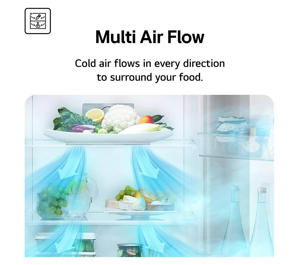 LG NatureFRESH GBB92MBB3P 70/30 Fridge Freezer - Metal Sorbet