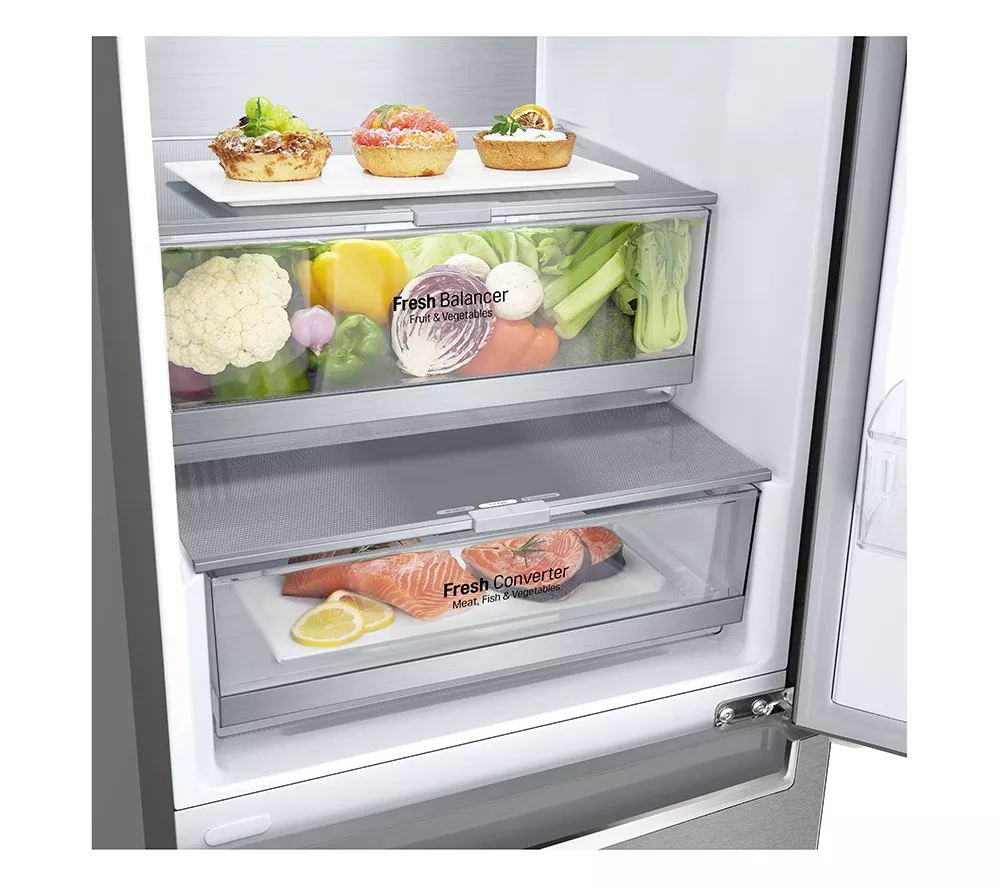 LG NatureFRESH GBB92MBB3P 70/30 Fridge Freezer - Metal Sorbet