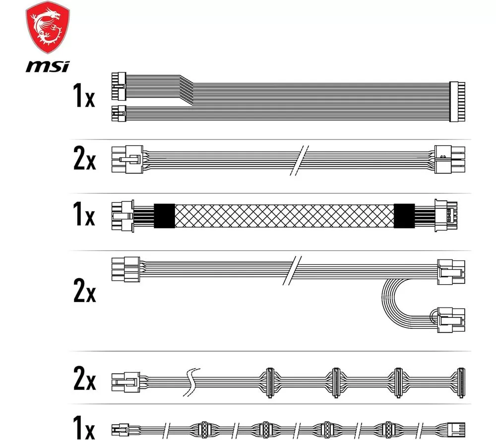 MSI MEG Ai1300P PCIE5 Modular ATX PSU - 1300 W - Image 3