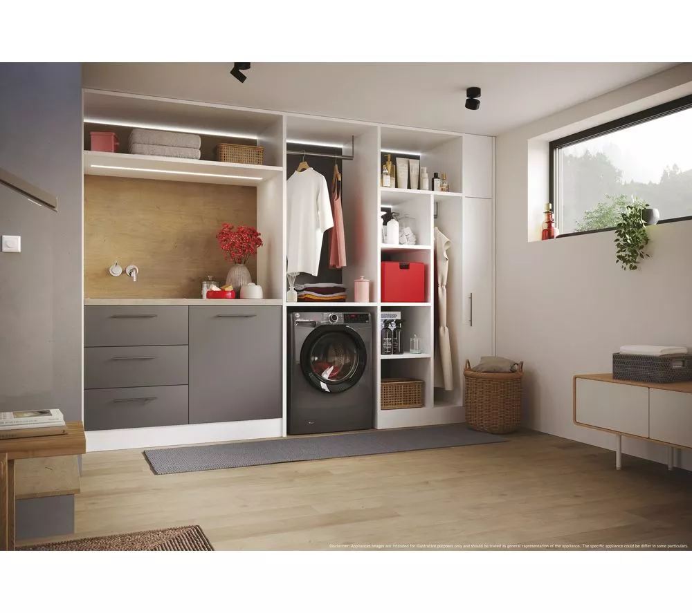 HOOVER H-Wash 350 H3WPS4146TAMBR80 WiFi-enabled 14 kg 1400 Spin Washing Machine - Graphite