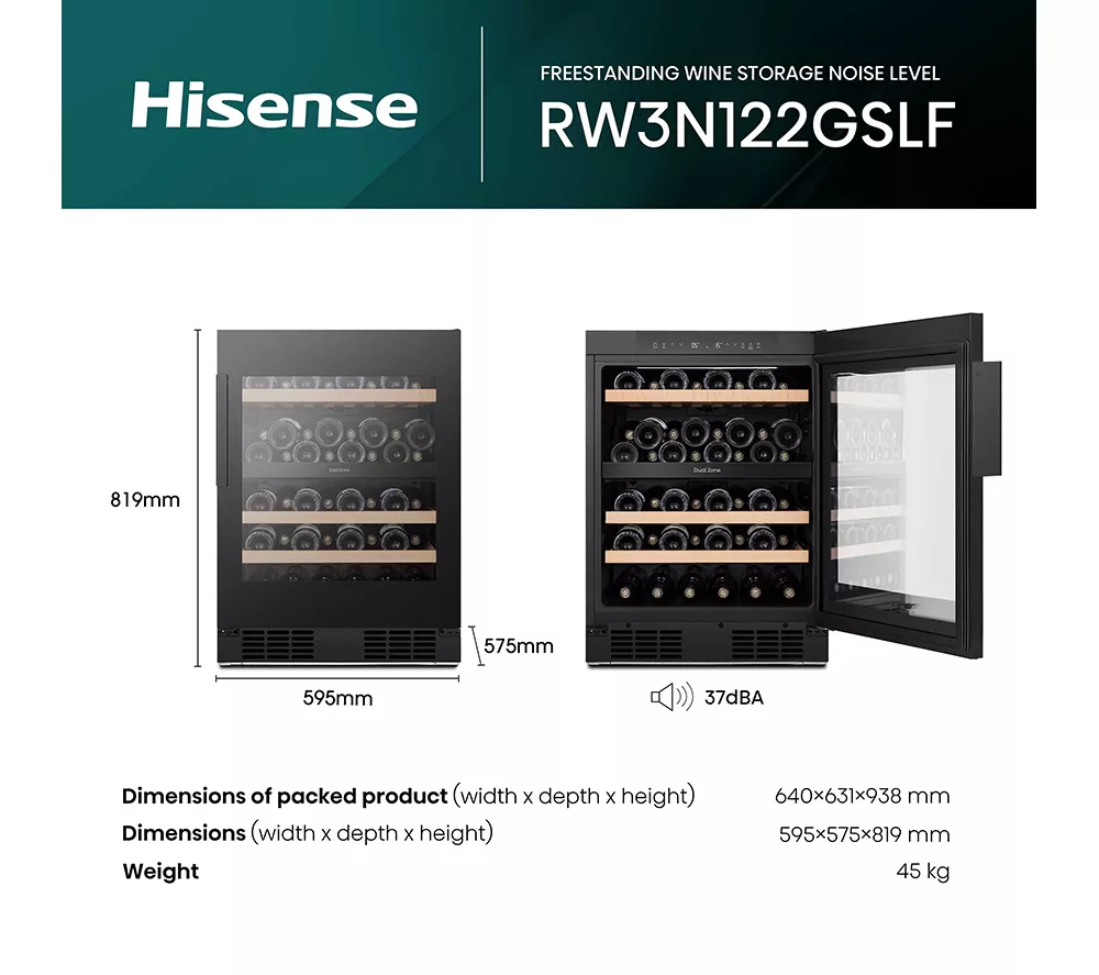 HISENSE RW3N122GSLF Wine Cooler - Black - Image 12