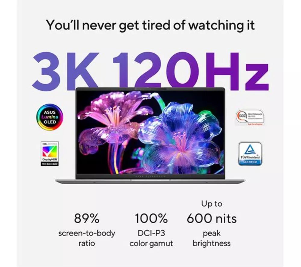 ASUS Vivobook S 15" Refurbished Laptop, Copilot+ PC - Snapdragon X Elite, 1 TB SSD, Silver (Very Good Condition)