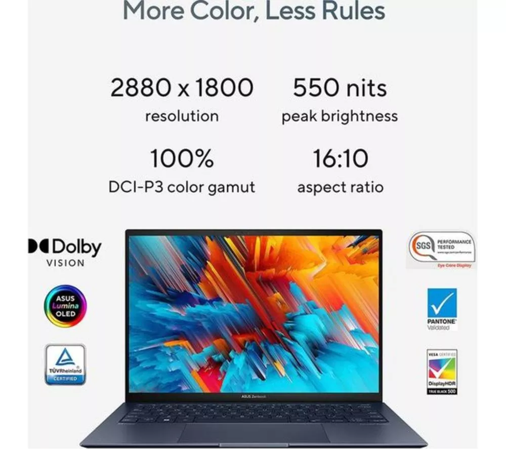 ASUS Zenbook S 13 OLED 13.3" Refurbished Laptop – Intel® Core™ i7, 1 TB SSD, Grey (Very Good Condition)