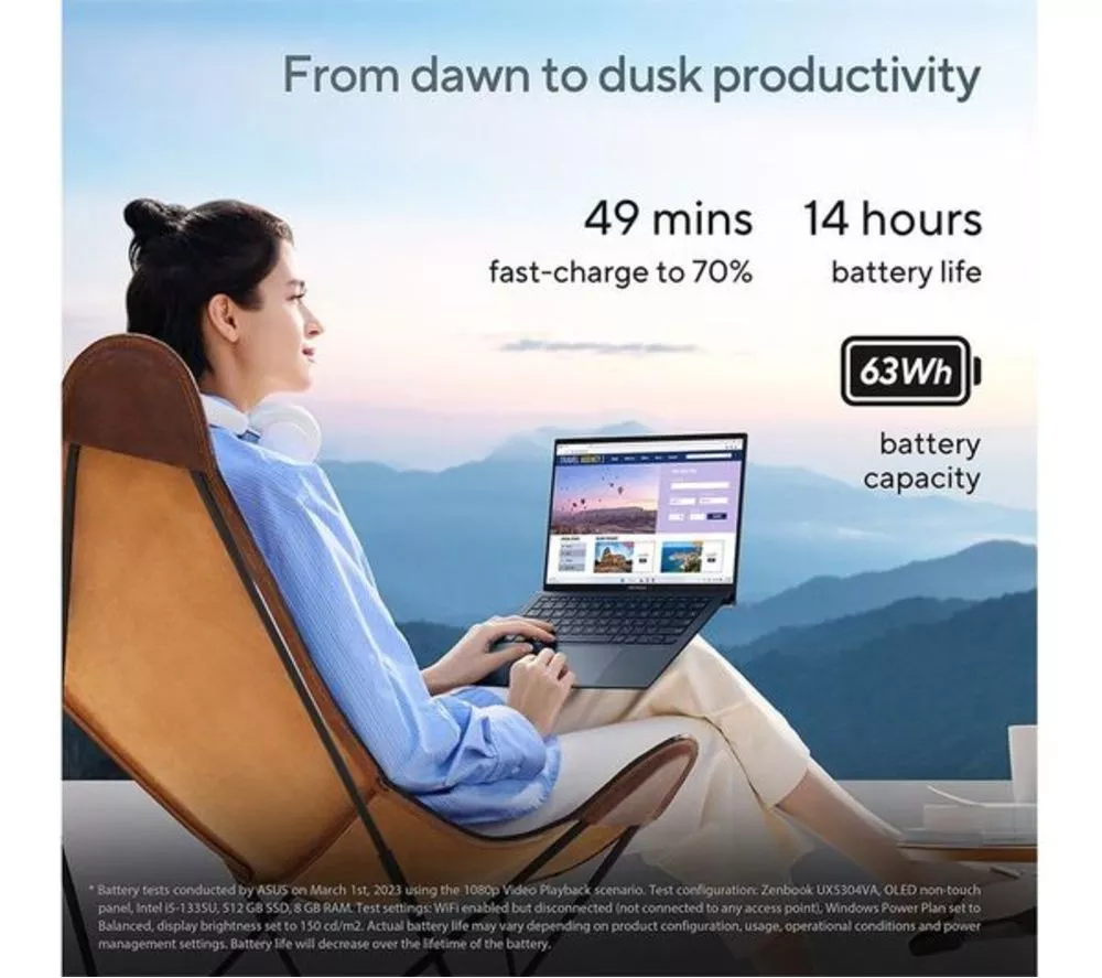 ASUS Zenbook S 13 OLED 13.3" Refurbished Laptop – Intel® Core™ i7, 1 TB SSD, Grey (Very Good Condition)