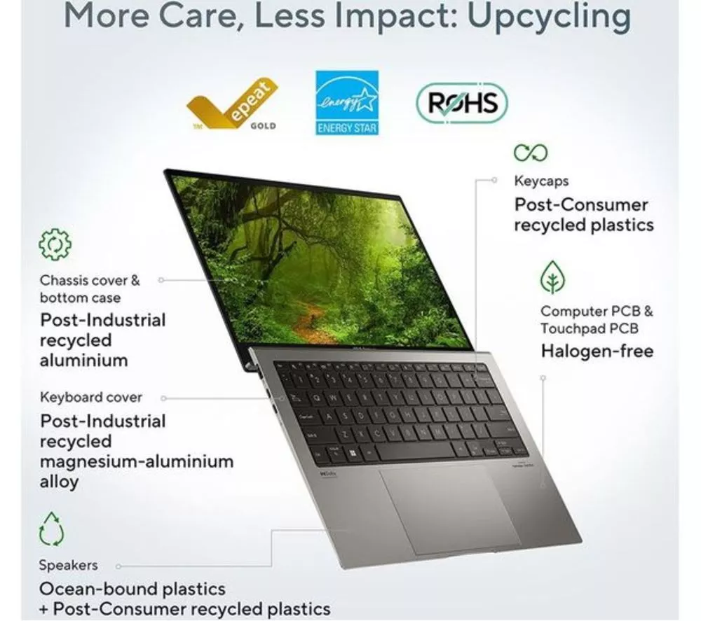 ASUS Zenbook S 13 OLED 13.3" Refurbished Laptop – Intel® Core™ i7, 1 TB SSD, Grey (Very Good Condition)