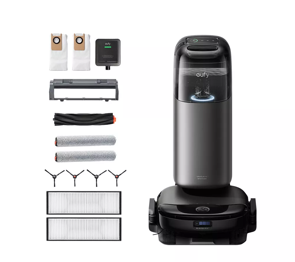 EUFY Omni S1 Pro Robot Vacuum Cleaner & All-in-One Station - Black
