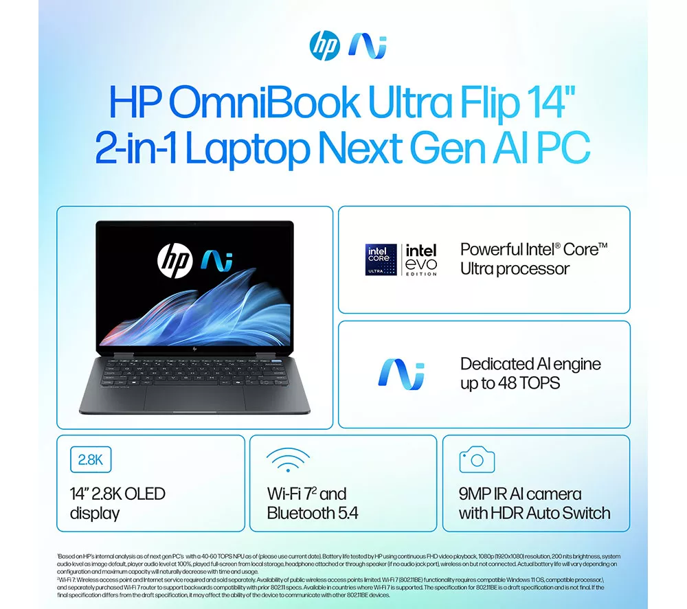 HP OmniBook Ultra Flip 14" 2 in 1 Laptop - Intel® Core™ Ultra 7, 2 TB SSD, Grey - Image 5