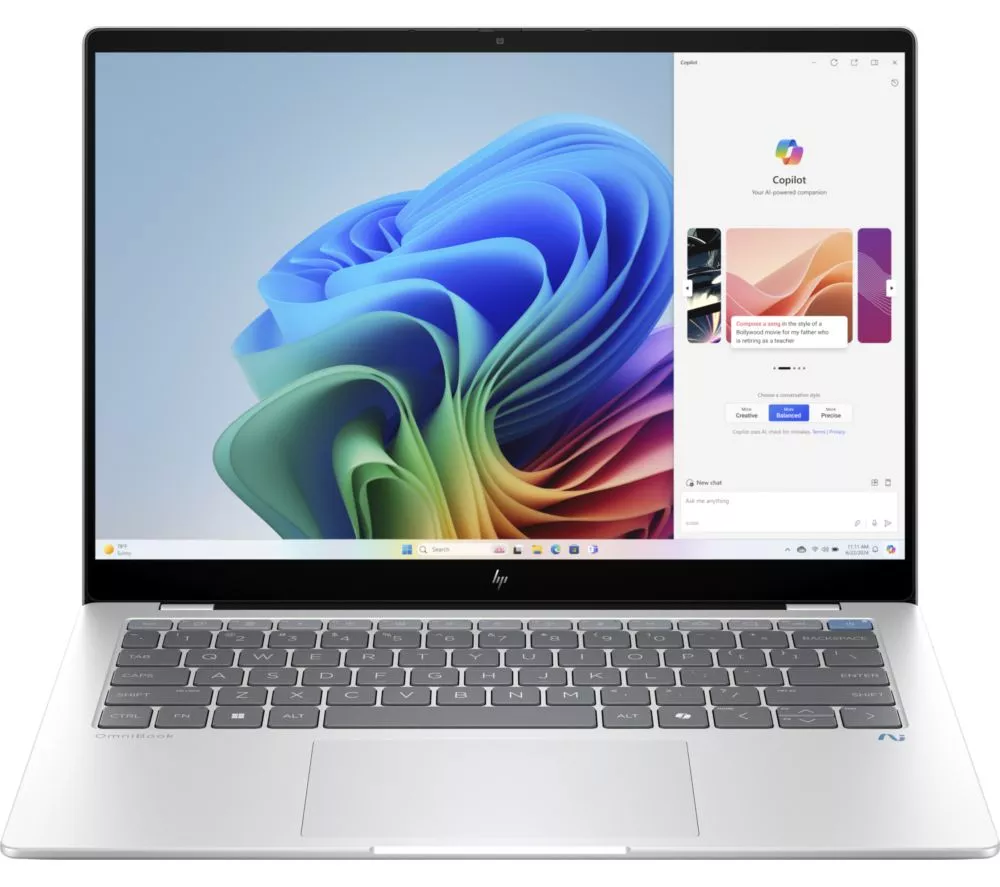HP OmniBook X 14" Laptop, Copilot+ PC - Snapdragon X Plus, 512 GB SSD, Silver - Image 28