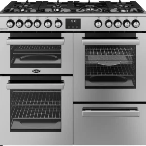 BELLING Cookcentre 100DF Dual Fuel Range Cooker - Stainless Steel & Chrome