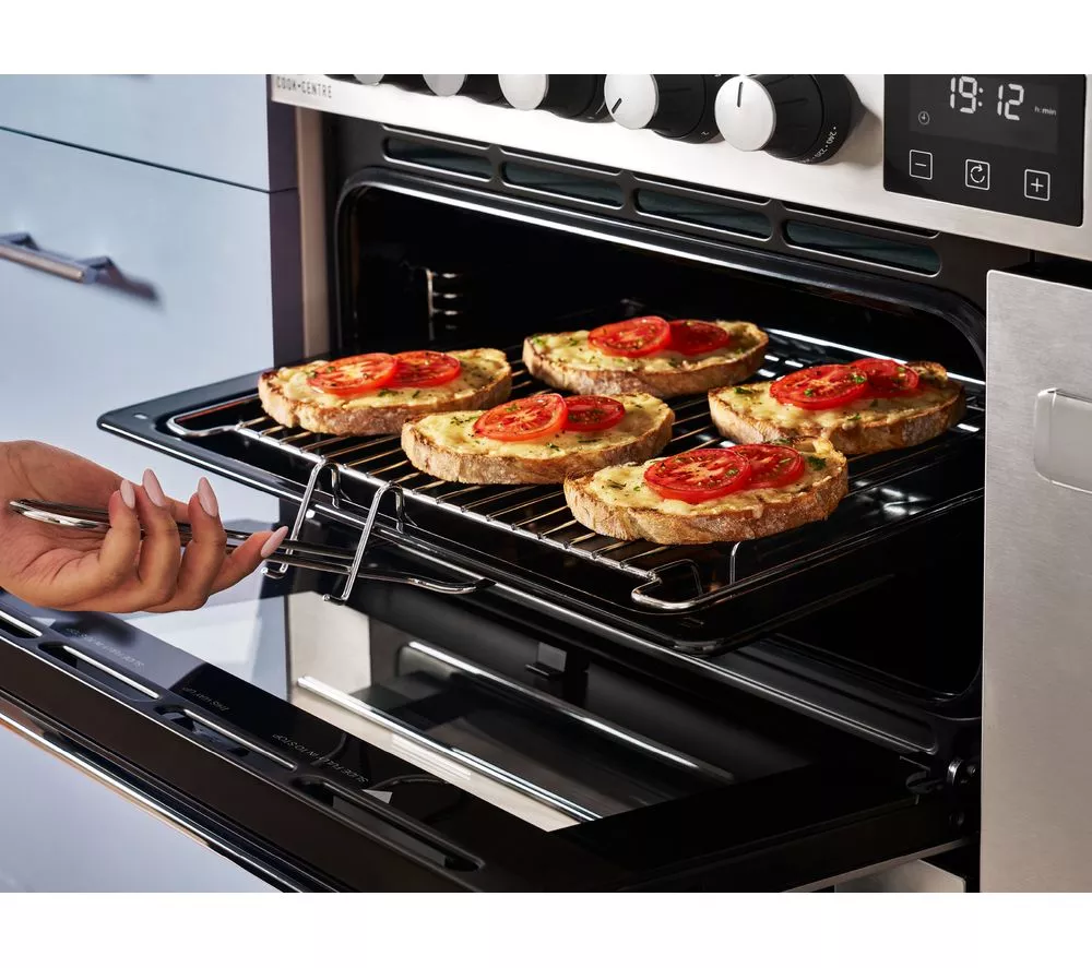 BELLING Cookcentre 90DF Dual Fuel Range Cooker - Stainless Steel & Chrome