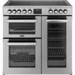 BELLING Cookcentre 90E Electric Ceramic Range Cooker - Stainless Steel & Chrome