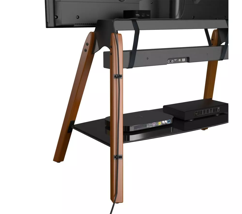 AVF Hoxton Quad FSL1120HOQDWB 1120 mm TV Stand with Bracket - Dark Wood & Black