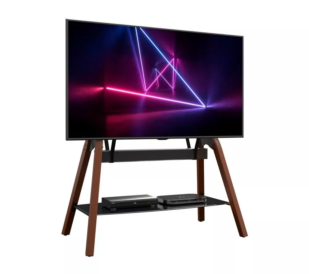 AVF Hoxton Quad FSL1120HOQDWB 1120 mm TV Stand with Bracket - Dark Wood & Black