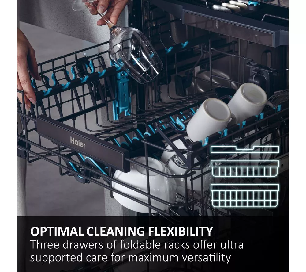 HAIER XS 4B4S3FSB-80 Full-size Fully Integrated WiFi-enabled Dishwasher