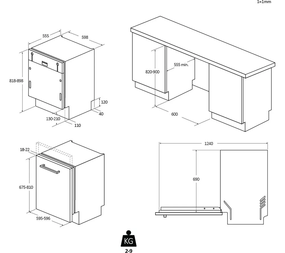 HAIER XS 4B4S3FSB-80 Full-size Fully Integrated WiFi-enabled Dishwasher
