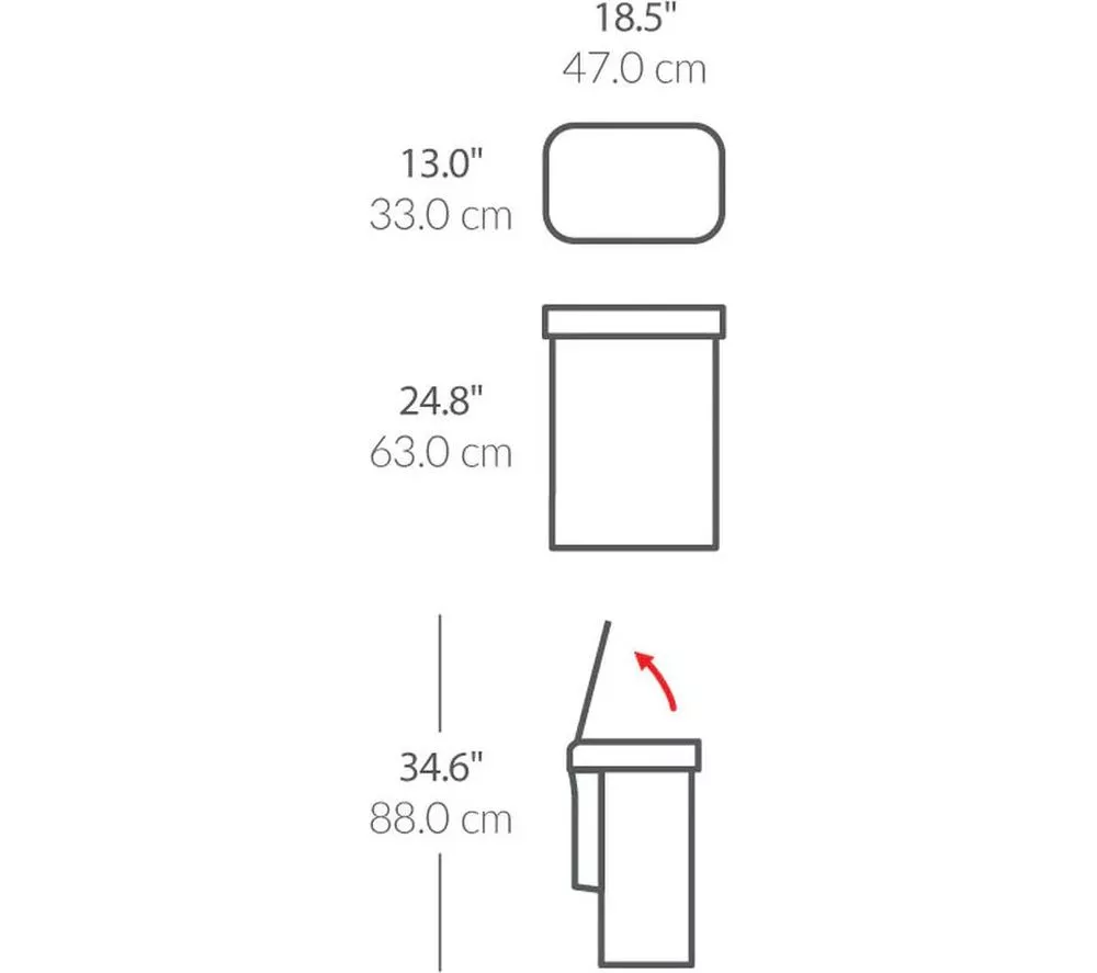 SIMPLEHUMAN ST2043 58-litre Rectangular Bin - Matte Black