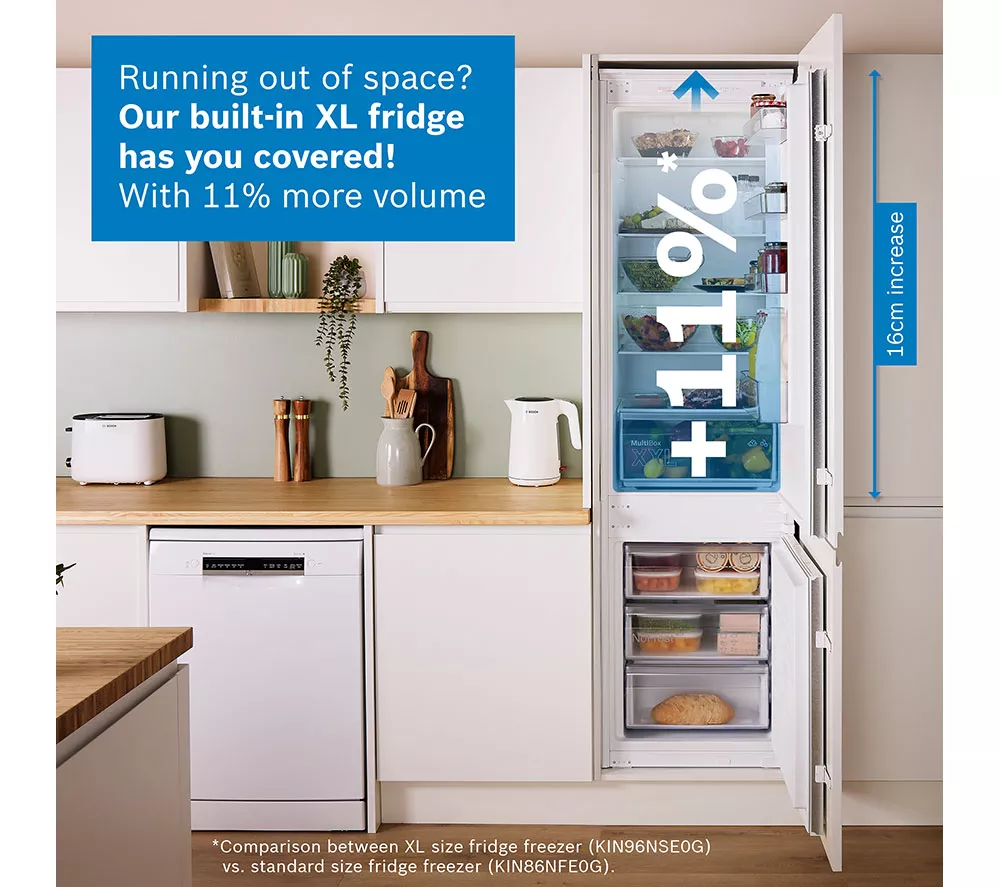 BOSCH Series 2 KIN96NSE0G Integrated 60/40 Fridge Freezer - Sliding Hinge
