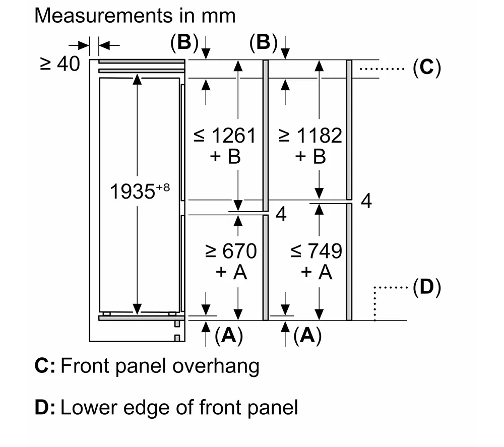 BOSCH Series 2 KIN96NSE0G Integrated 60/40 Fridge Freezer - Sliding Hinge