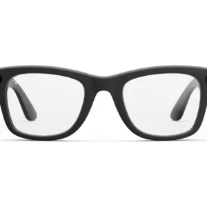 RAY-BAN Meta Wayfarer Large Glasses - Matte Black, Clear to G15 Green Transitions