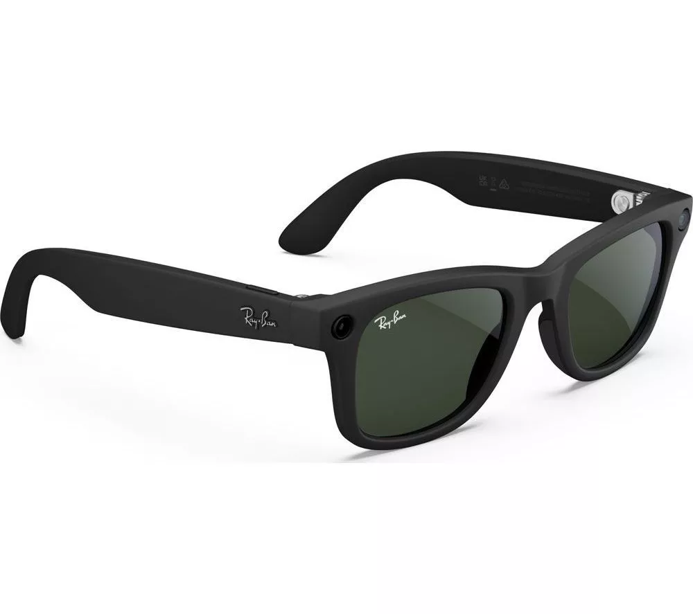 RAY-BAN Meta Wayfarer Glasses - Matte Black, Clear to G15 Green Transitions - Image 4